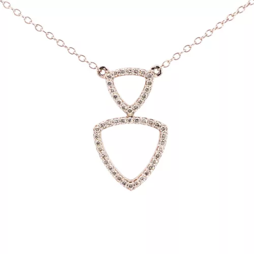 14K fehérarany nyakék 0,24Ct gyémántokkal