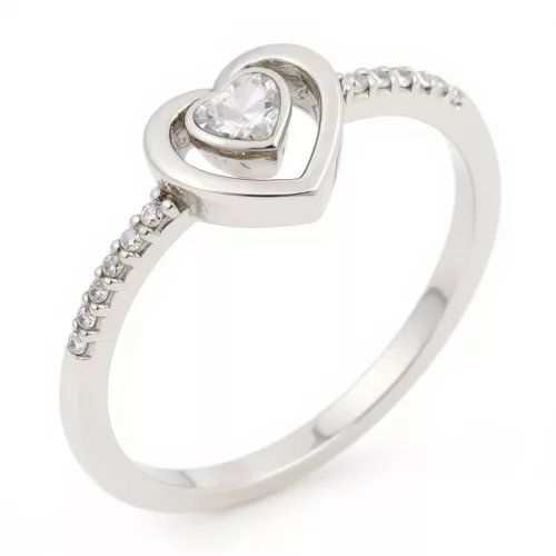 Ékszerpalota eljegyzési gyűrű 0,12ct szív gyémánttal