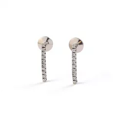 14K fehérarany fülbevaló 0,38Ct gyémántokkal