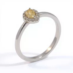   Ékszerpalota eljegyzési gyűrű 0,19ct csepp gyémánttal fehér arany 