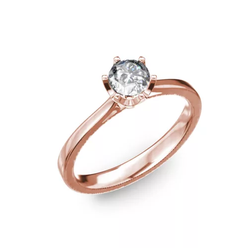 Ékszerpalota eljegyzési gyűrű 0,8ct gyémánttal BRK024 rozé arany 