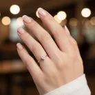 Ékszerpalota eljegyzési gyűrű 0,11ct G/VS gyémánttal MX081 rozé arany