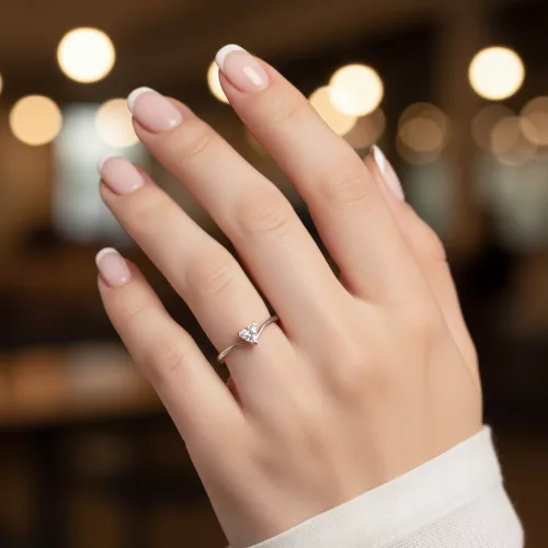 Ékszerpalota eljegyzési gyűrű 0,11ct G/VS gyémánttal MX081 rozé arany