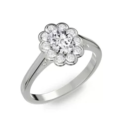   Ékszerpalota eljegyzési gyűrű 0.5ct ovális gyémánttal BRK 195 fehér arany