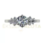 Ékszerpalota eljegyzési gyűrű 0,8ct kék szintetikus gyémánttal BRK677 fehér arany 
