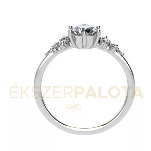 Ékszerpalota eljegyzési gyűrű 0,8ct kék szintetikus gyémánttal BRK677 fehér arany 