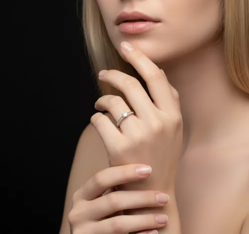 Ékszerpalota eljegyzési gyűrű 0,3ct G/VS gyémánttal BRK609 fehér arany