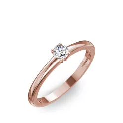  Ékszerpalota eljegyzési gyűrű 0.17ct gyémánttal BRK098 rozé arany