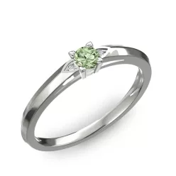   Ékszerpalota eljegyzési gyűrű 0.17ct zöld gyémánttal BRK 143 fehér arany 