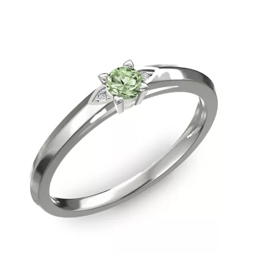 Ékszerpalota eljegyzési gyűrű 0.17ct zöld gyémánttal BRK 143 fehér arany 
