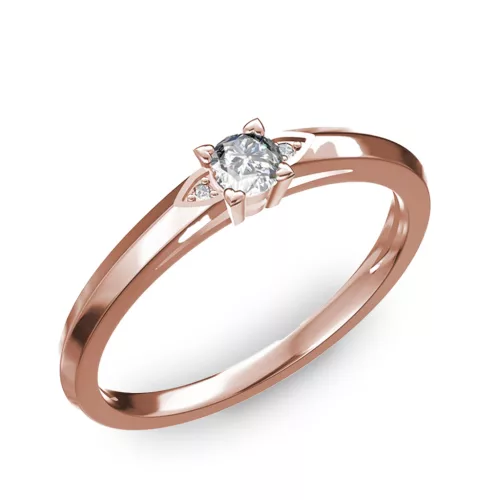 Ékszerpalota eljegyzési gyűrű 0.17ct gyémánttal BRK 143 rozé arany 