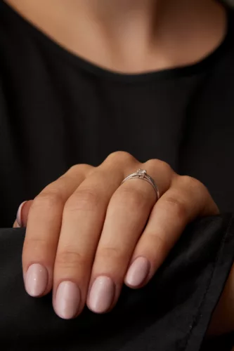 Ékszerpalota eljegyzési gyűrű 0,2ct H/SI gyémánttal BRK400 fehér arany 