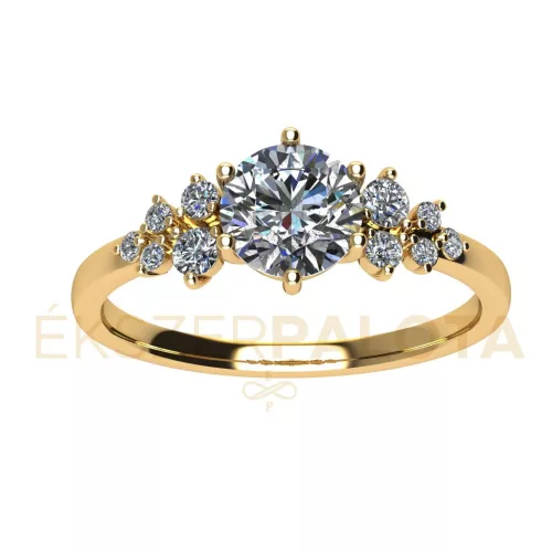 Ékszerpalota eljegyzési gyűrű 0,85ct gyémánttal BRK677 sárga arany 