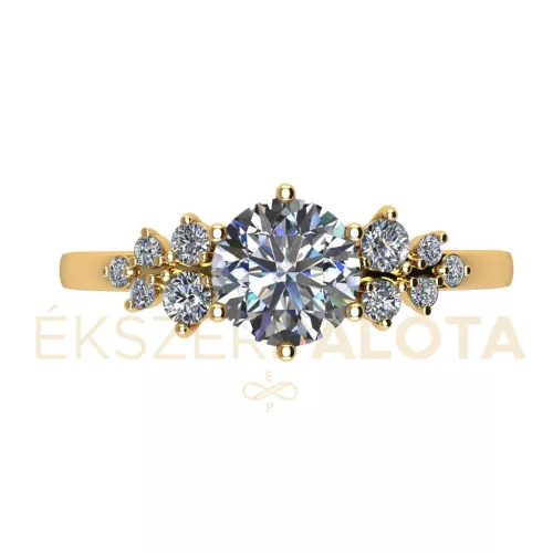 Ékszerpalota eljegyzési gyűrű 0,85ct gyémánttal BRK677 sárga arany 