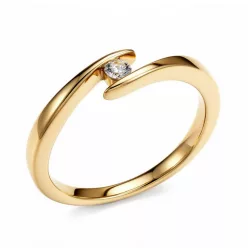   Ékszerpalota eljegyzési gyűrű 0.07ct G/VS gyémánttal sárga arany