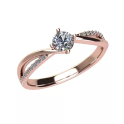   Ékszerpalota eljegyzési gyűrű 0,25ct gyémánttal OLG110 rozé arany