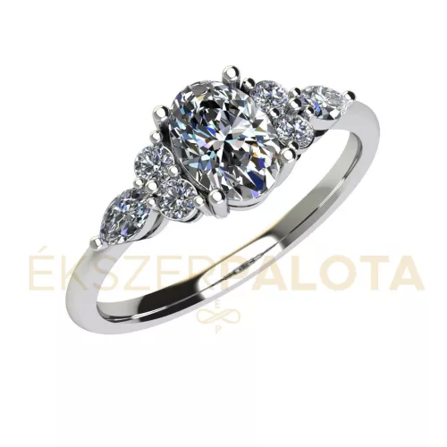 Ékszerpalota eljegyzési gyűrű 0,7ct gyémánttal BRK661 fehér arany 