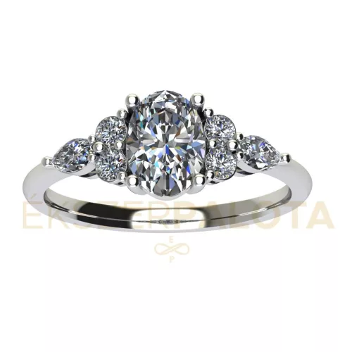 Ékszerpalota eljegyzési gyűrű 0,7ct gyémánttal BRK661 fehér arany 