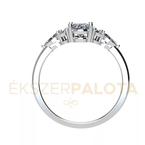 Ékszerpalota eljegyzési gyűrű 0,7ct gyémánttal BRK661 fehér arany 