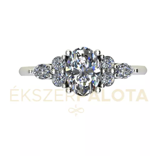 Ékszerpalota eljegyzési gyűrű 0,7ct gyémánttal BRK661 fehér arany 