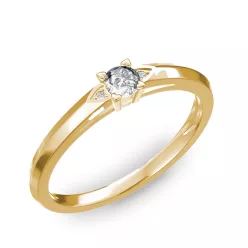   Ékszerpalota eljegyzési gyűrű 0.2ct gyémánttal BRK 143 sárga arany 