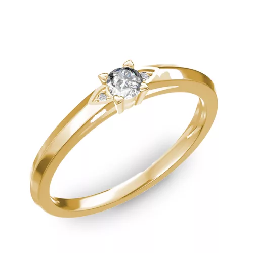 Ékszerpalota eljegyzési gyűrű 0.2ct gyémánttal BRK 143 sárga arany 