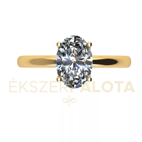 Ékszerpalota eljegyzési gyűrű 0,53ct gyémánttal BRK659 sárga arany 
