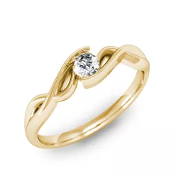   Ékszerpalota eljegyzési gyűrű 0.1ct gyémánttal MX040 sárga arany