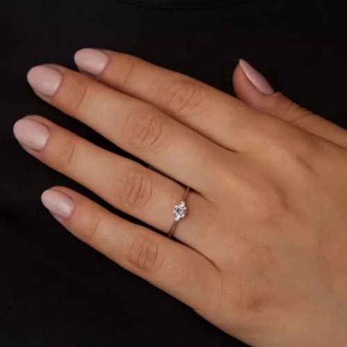Ékszerpalota eljegyzési gyűrű 0,25ct gyémánttal OLG 111 fehér arany