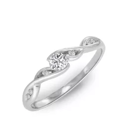   Ékszerpalota eljegyzési gyűrű 0.1ct F/SI gyémánttal MX043 fehér arany