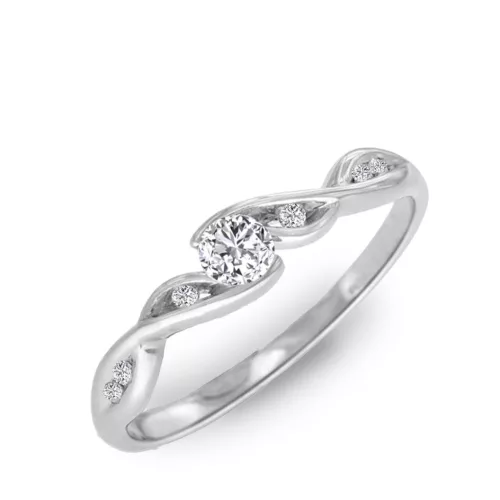 Ékszerpalota eljegyzési gyűrű 0.1ct F/SI gyémánttal MX043 fehér arany