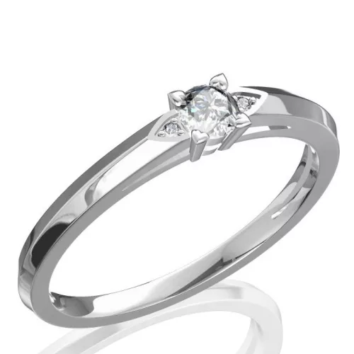 Ékszerpalota eljegyzési gyűrű 0.17ct gyémánttal BRK 143 fehér arany 