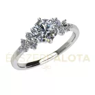 Ékszerpalota eljegyzési gyűrű 0,86ct gyémánttal BRK677 fehér arany 