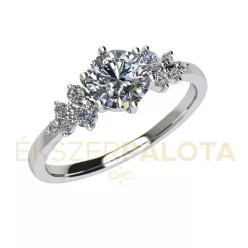   Ékszerpalota eljegyzési gyűrű 0,86ct gyémánttal BRK677 fehér arany 