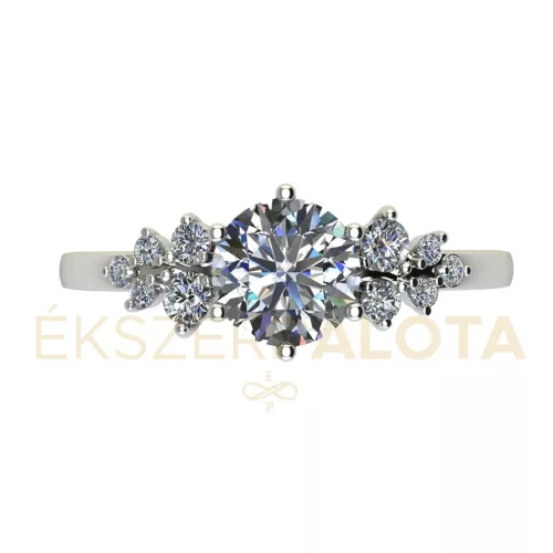Ékszerpalota eljegyzési gyűrű 0,86ct gyémánttal BRK677 fehér arany 