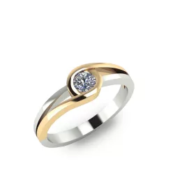   Ékszerpalota eljegyzési gyűrű 0.2ct G/VS gyémánttal BRK 431 fehér és sárga arany