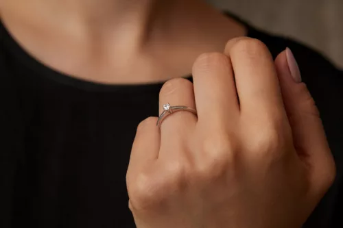 Ékszerpalota eljegyzési gyűrű 0.5ct gyémánttal BRK098 fehér arany