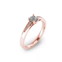   Ékszerpalota eljegyzési gyűrű 0,25ct gyémánttal BRK400 rozé arany 