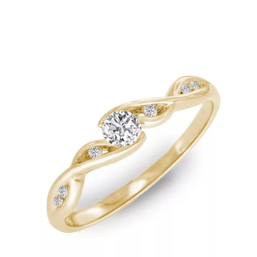 Ékszerpalota eljegyzési gyűrű 0.1ct gyémánttal MX043 sárga arany