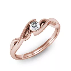   Ékszerpalota eljegyzési gyűrű 0.1ct gyémánttal MX040 rozé arany