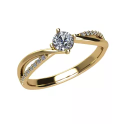   Ékszerpalota eljegyzési gyűrű 0,25ct gyémánttal OLG110 sárga arany
