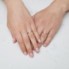 Arany karikagyűrű pár ALM13012gyfs gyémánttal fehér és sárga arany