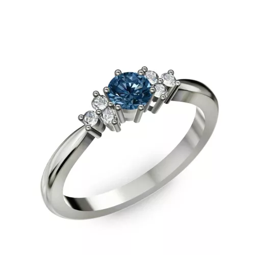 Ékszerpalota eljegyzési gyűrű 0,3ct kék gyémánttal BRK001 fehér arany