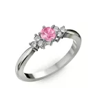 Ékszerpalota eljegyzési gyűrű 0,3ct pink zafírral BRK001 fehér arany