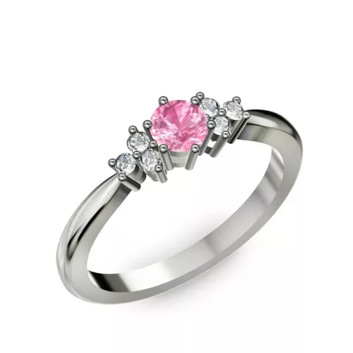 Ékszerpalota eljegyzési gyűrű 0,3ct pink zafírral BRK001 fehér arany