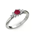 Ékszerpalota eljegyzési gyűrű 0,3ct rubinnal BRK001 fehér arany