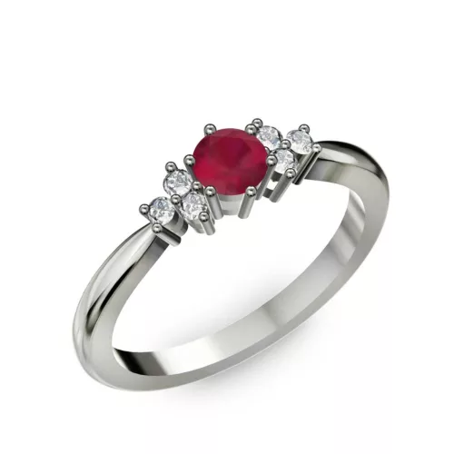 Ékszerpalota eljegyzési gyűrű 0,3ct rubinnal BRK001 fehér arany