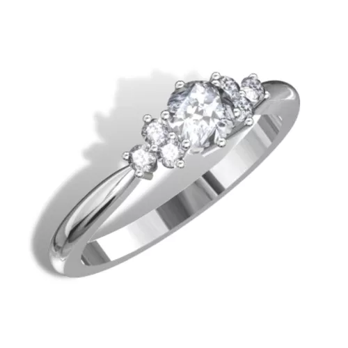 Ékszerpalota eljegyzési gyűrű 0,3ct gyémánttal BRK001 platina
