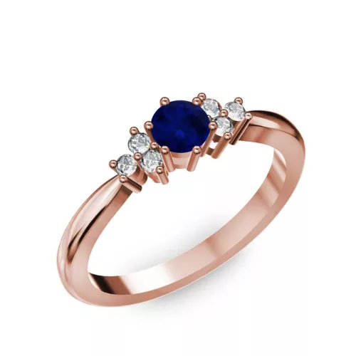 Ékszerpalota eljegyzési gyűrű 0,3ct diffusion zafírral BRK001 rozé arany