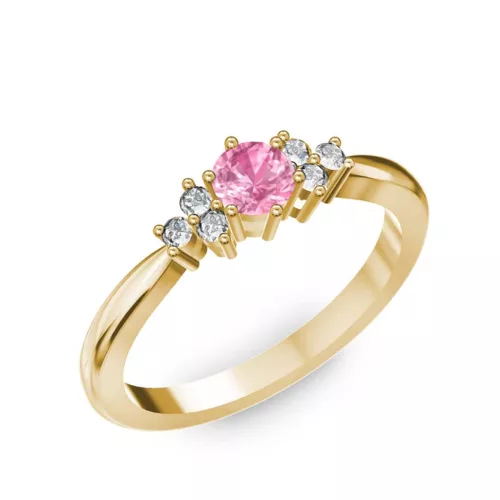 Ékszerpalota eljegyzési gyűrű 0,3ct pink zafírral BRK001 sárga arany